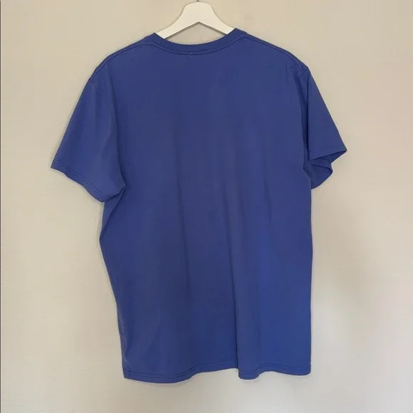 Hanes Originals 100% Cotton Short Sleeve Tee Bright Blue XL - Picture 4 of 4